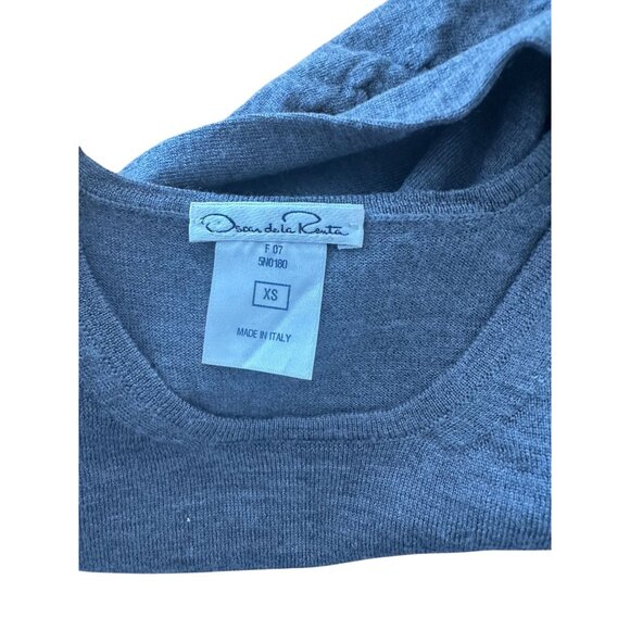 OSCAR DE LA RENTA Gray Cashmere Ruched Sweater Size XS - Picture 8 of 8